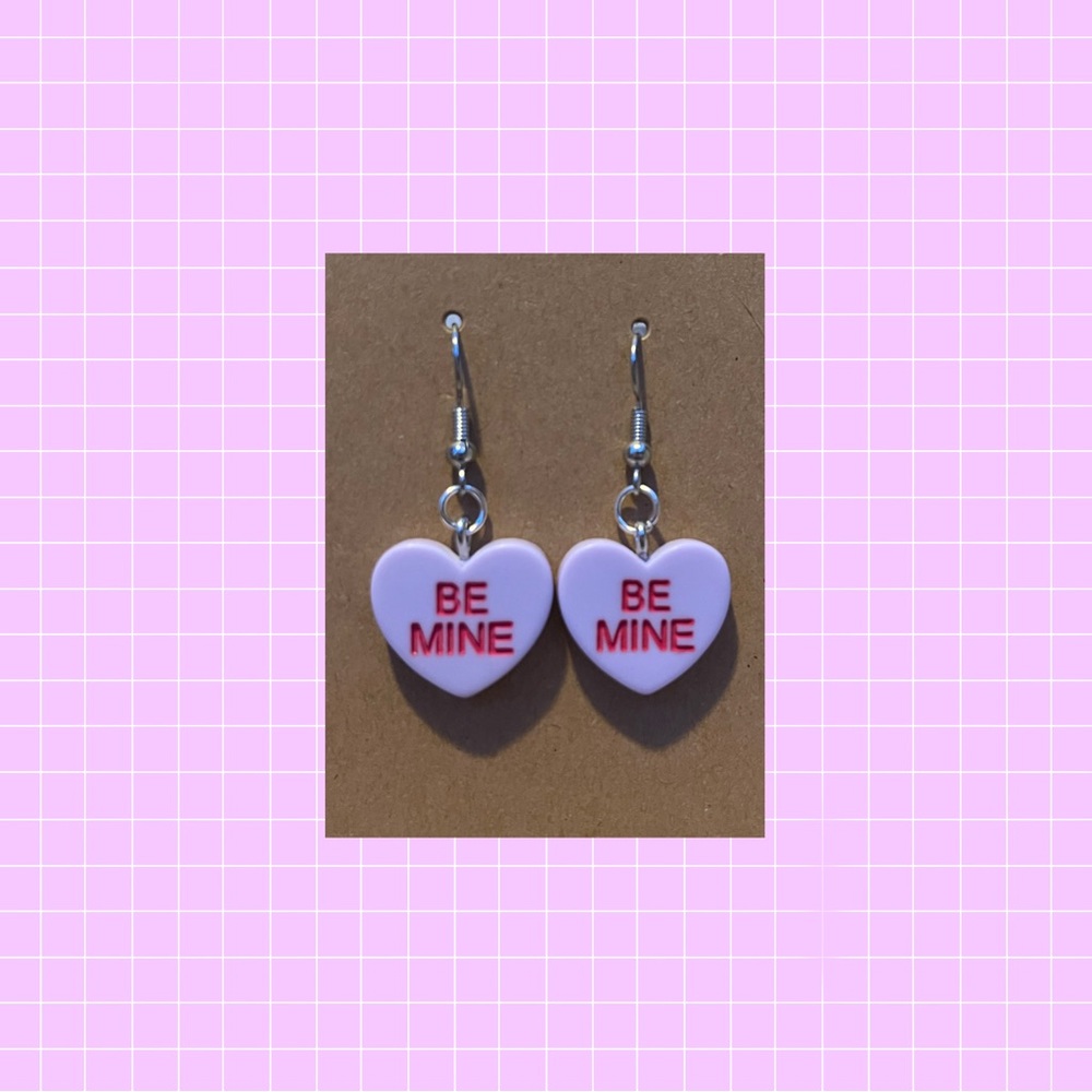 Purple sweet heart earrings